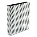 Oxford Punch Pop Fashion Binder, 3 Rings, 1.5" Capacity, 11 x 8.5, White/Black Polka Dot Design 42502